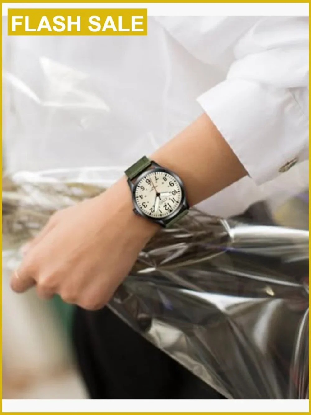 Men's Military Watch Waterproof Analog Quartz Nylon Strap Luminous Field Wrist